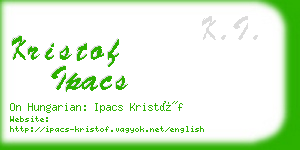 kristof ipacs business card